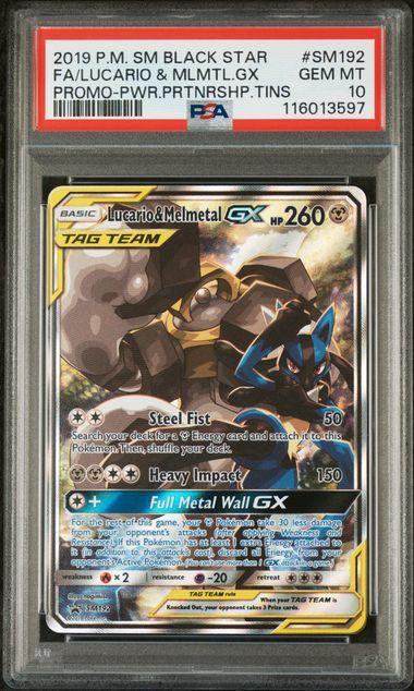 2019 Pokemon Promo Lucario & Melmetal GX SM192 PSA 10