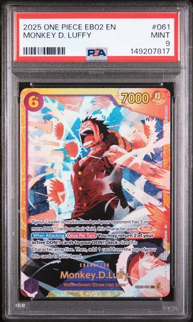 2025 One Piece EB02 Monkey D Luffy 061 PSA 9