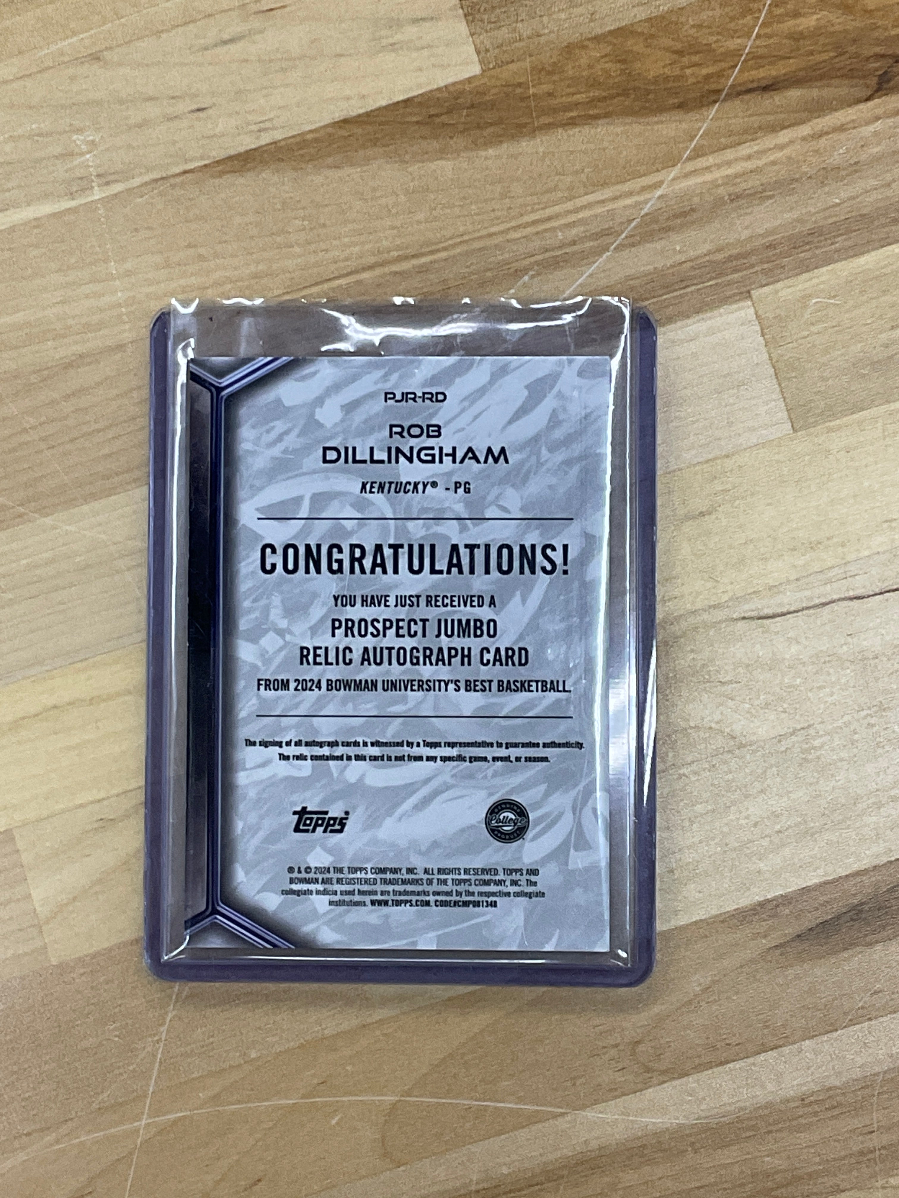2024 Bowman Best Rob Dillingham Patch Auto Kentucky