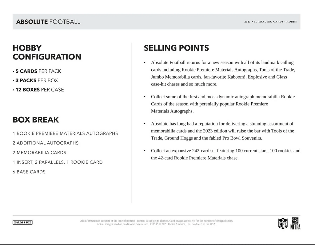 2023 Absolute Football Hobby Box