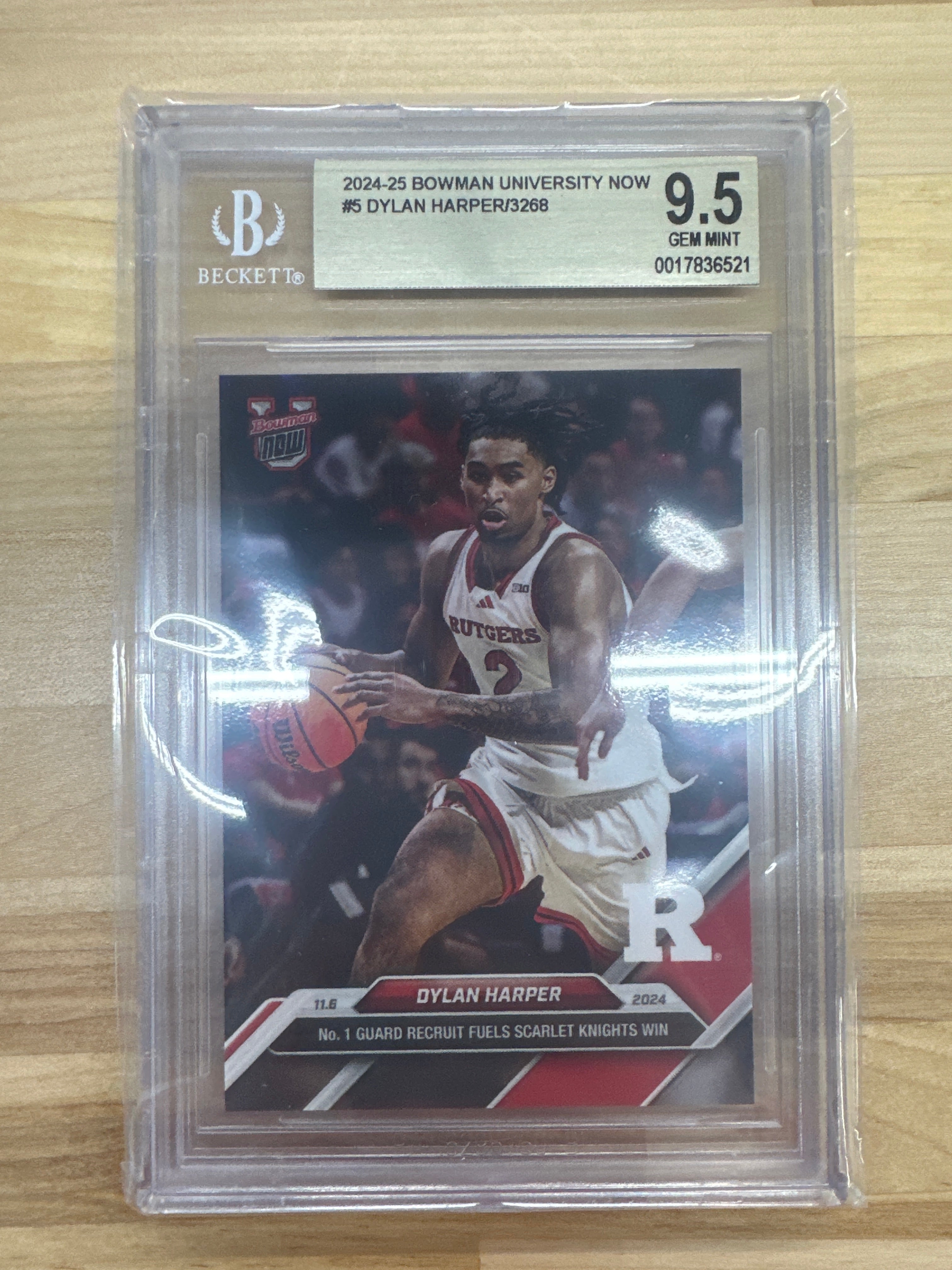 2024-25 Bowman Now Dylan Harper #5 BGS 9.5