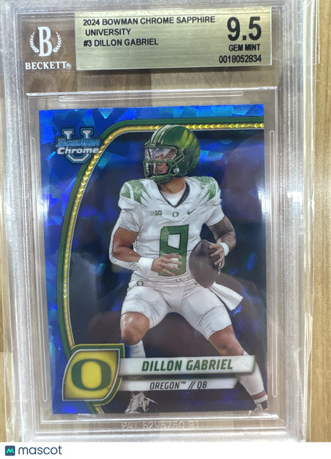 2024 Bowman U Chrome Dillon Gabriel Sapphire BGS 9.5 Oregon