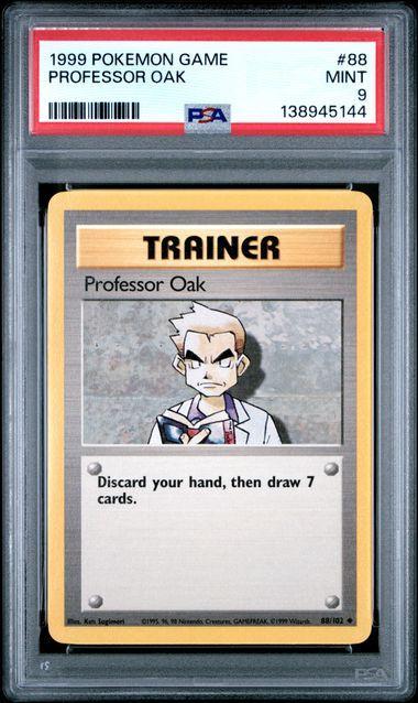 1999 Pokemon Base Professor Oak 88 PSA 9