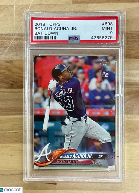 2018 Topps Ronald Acuna JR. Bat Down #698 PSA 9