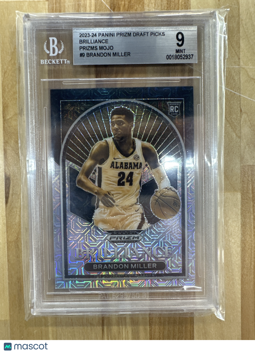 2023-24 Prizm Brandon Miller Brilliance Mojo /25 BGS 9 Alabama