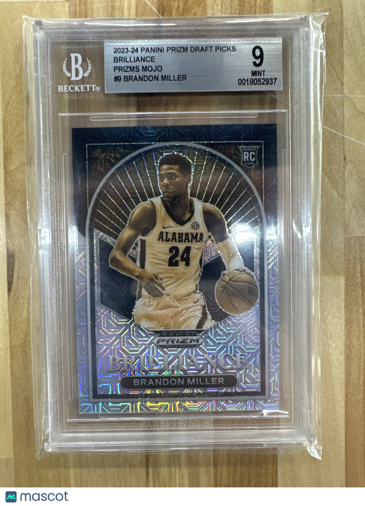 2023-24 Prizm Brandon Miller Brilliance Mojo /25 BGS 9 Alabama