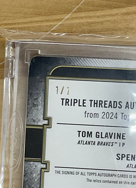 202 Topps Triple Threads Glavine/Smoltz/Strider Plate Patch Auto 1/1
