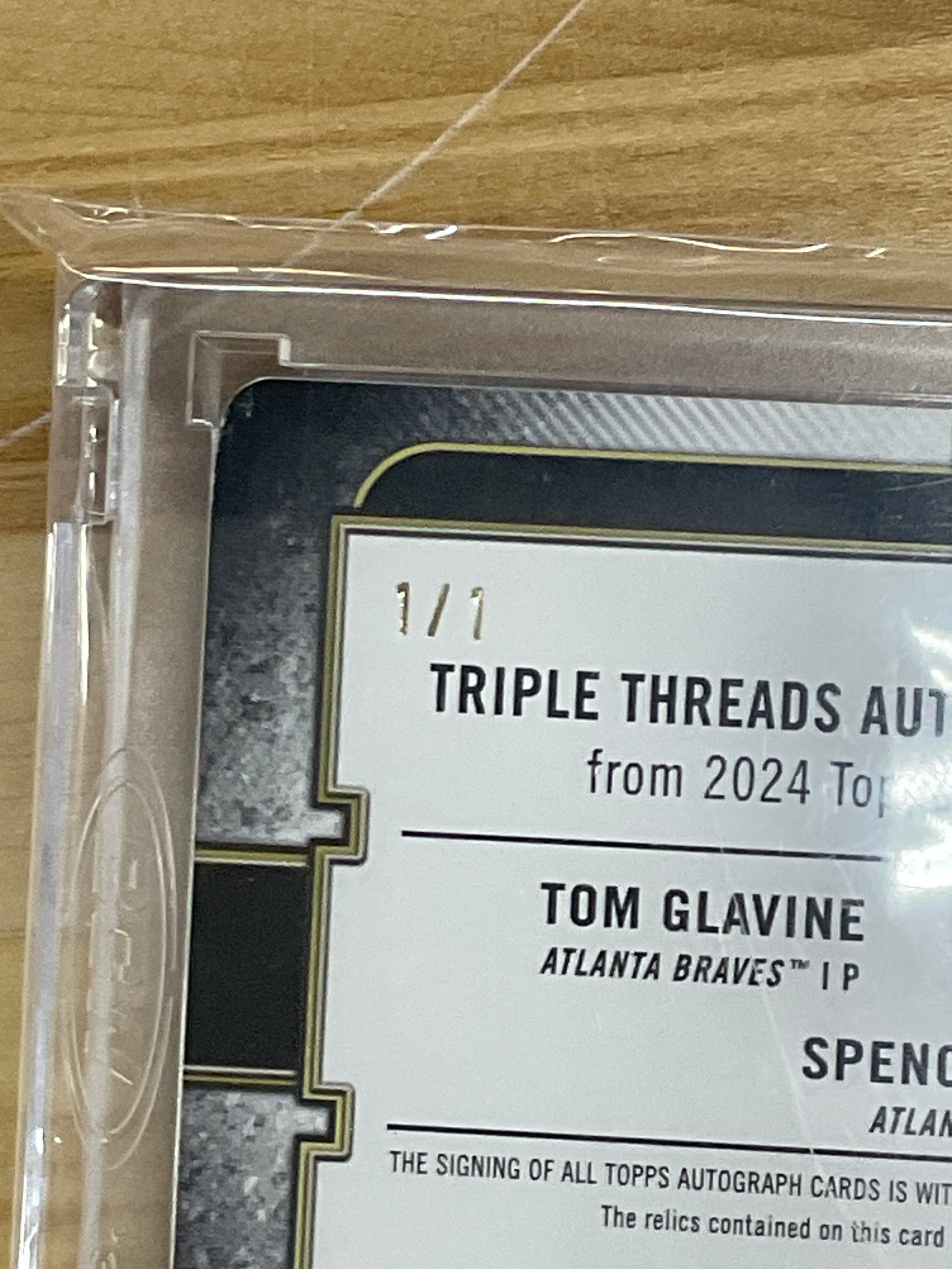202 Topps Triple Threads Glavine/Smoltz/Strider Plate Patch Auto 1/1