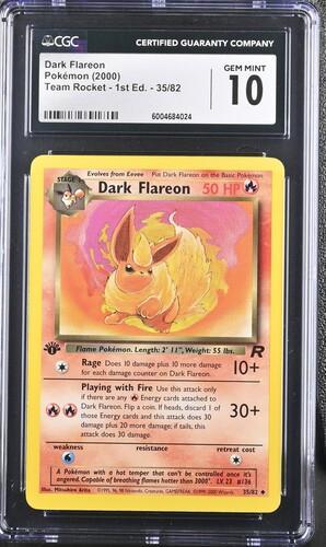 2000 Pokemon Team Rocket Dark Flareon 1st Ed. 35 CGC 10