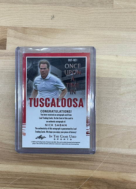 2924 Leaf In The Game Nick Saban Tuscaloosa Auto /25