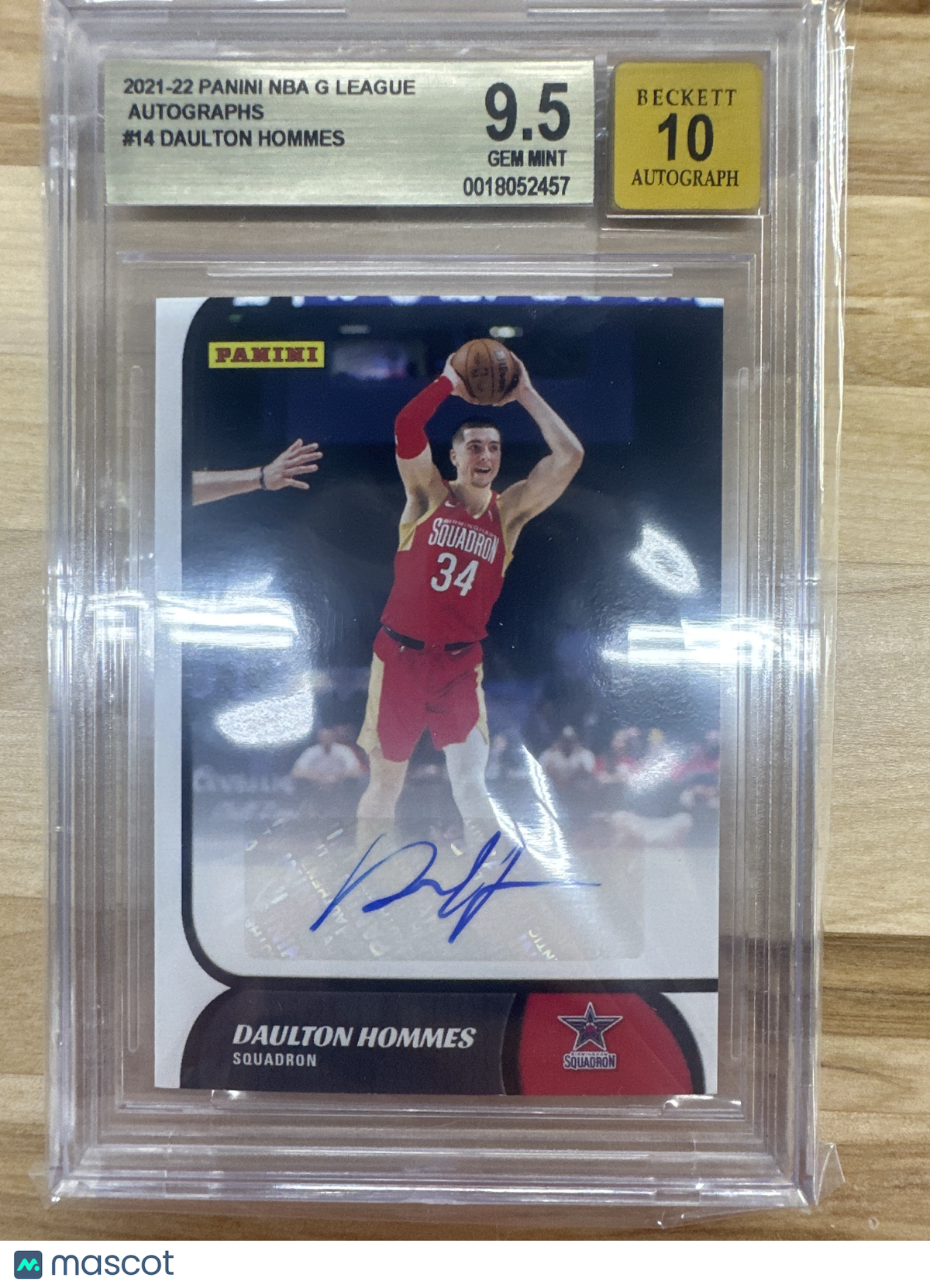 2021-22 NBA G League Daulton Hommes Autographs BGS 9.5 / Auto 10