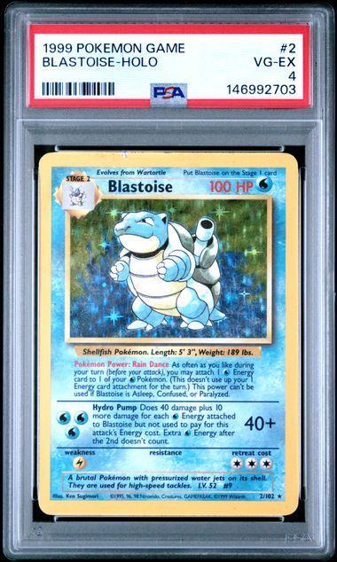 1999 Pokemon Base Blastoise 2 Holo PSA 4