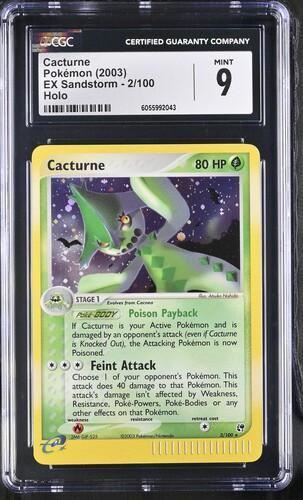 2003 Pokemon EX Sandstorm Cacturne 2 Holo CGC 9