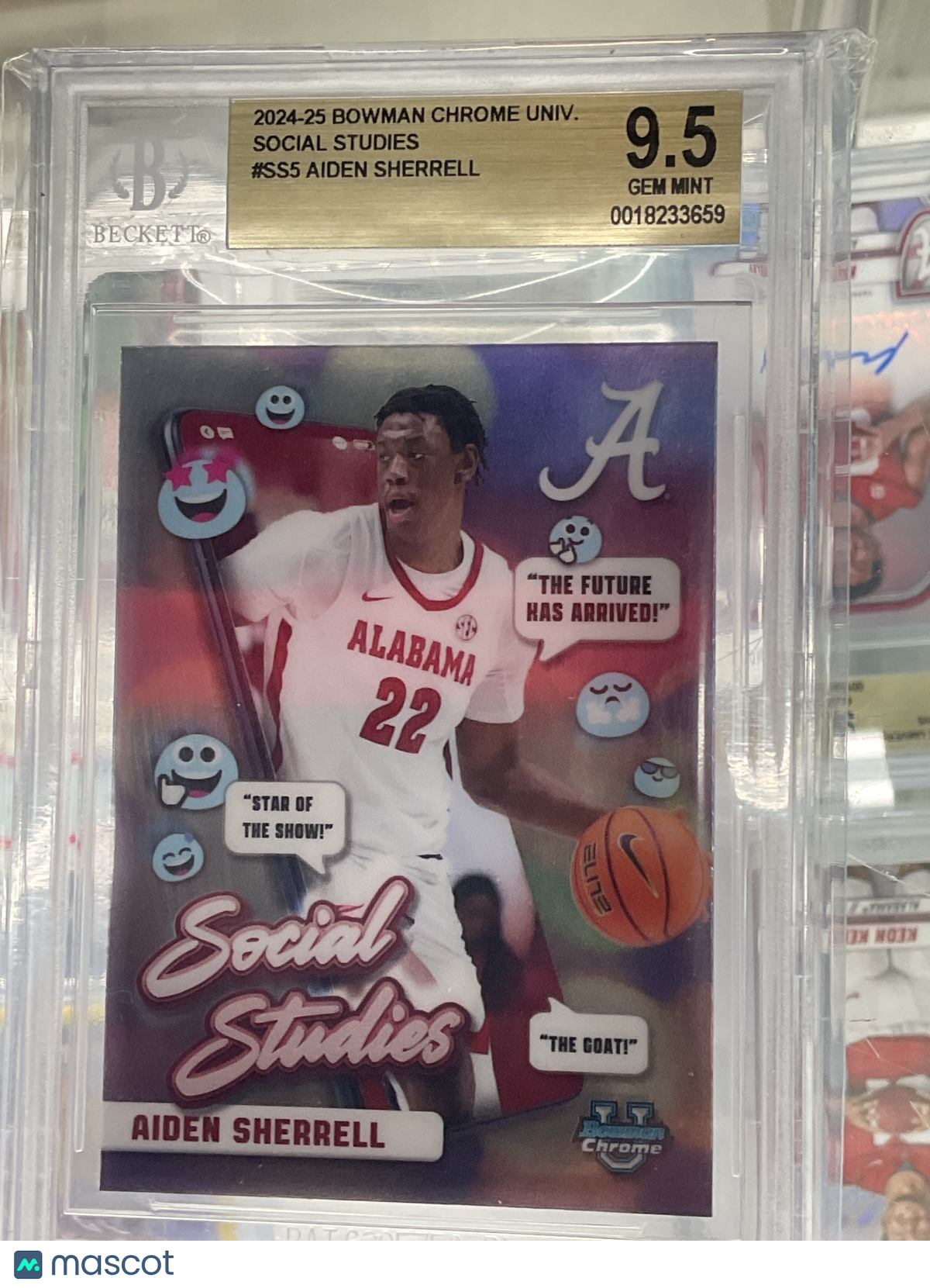 2024-25 Bowman U Chrome Aiden Sherrell Social Studies BGS 9.5