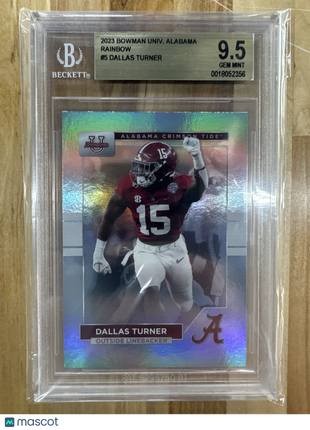 2023 Bowman U Alabama Dallas Turner Rainbow BGS 9.5 Rookie
