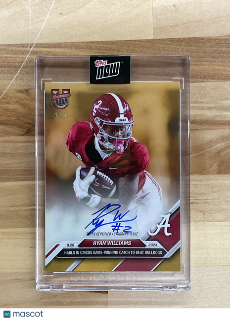 2024 Topps Now Ryan Williams Alabama Auto 1/1