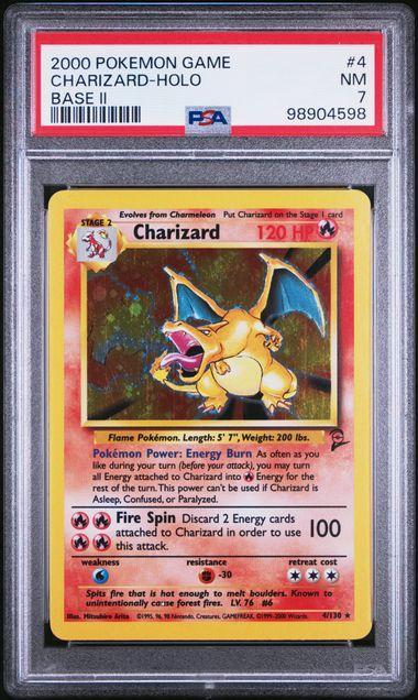 2000 Pokemon Base 2 Charizard 4 Holo PSA 7