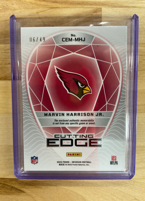 2024 Obsidian Cuttign The Edge Marvin Harrison Jr Dual Patch /49