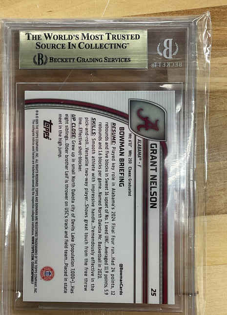 2024-25 Bowman U Chrome Grant Nelson Rookie BGS 9.5 Alabama