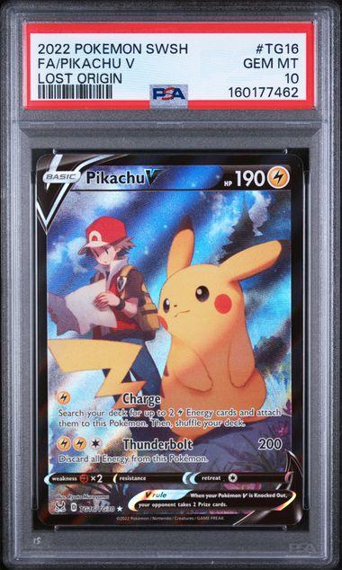 2022 Pokemon Lost Origin Pikachu V TG16 PSA 10