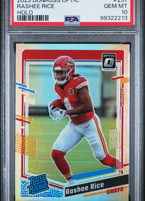 2023 Optic Rashee Rice Holo Rookie PSA 10 2023 Panini Donruss Optic Rashee Rice Holo #257 PSA 10