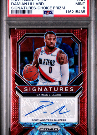 2020 Panini Prizm Signatures Damian Lillard Choice #DLI PSA 9