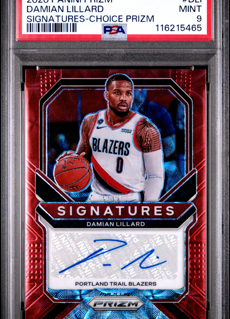 2020 Panini Prizm Signatures Damian Lillard Choice #DLI PSA 9