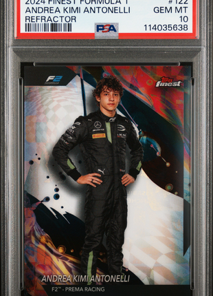 2024 Topps Finest Formula 1 Andrea Kimi Antonelli Refractor #122 PSA 10