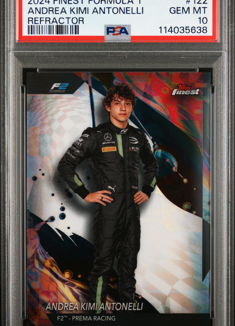 2024 Topps Finest Formula 1 Andrea Kimi Antonelli Refractor #122 PSA 10