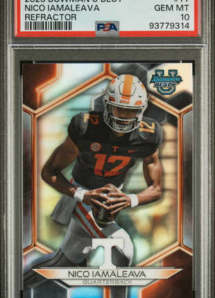2023 Bowman University Best Nico Iamaleava Refractor #77 PSA 10