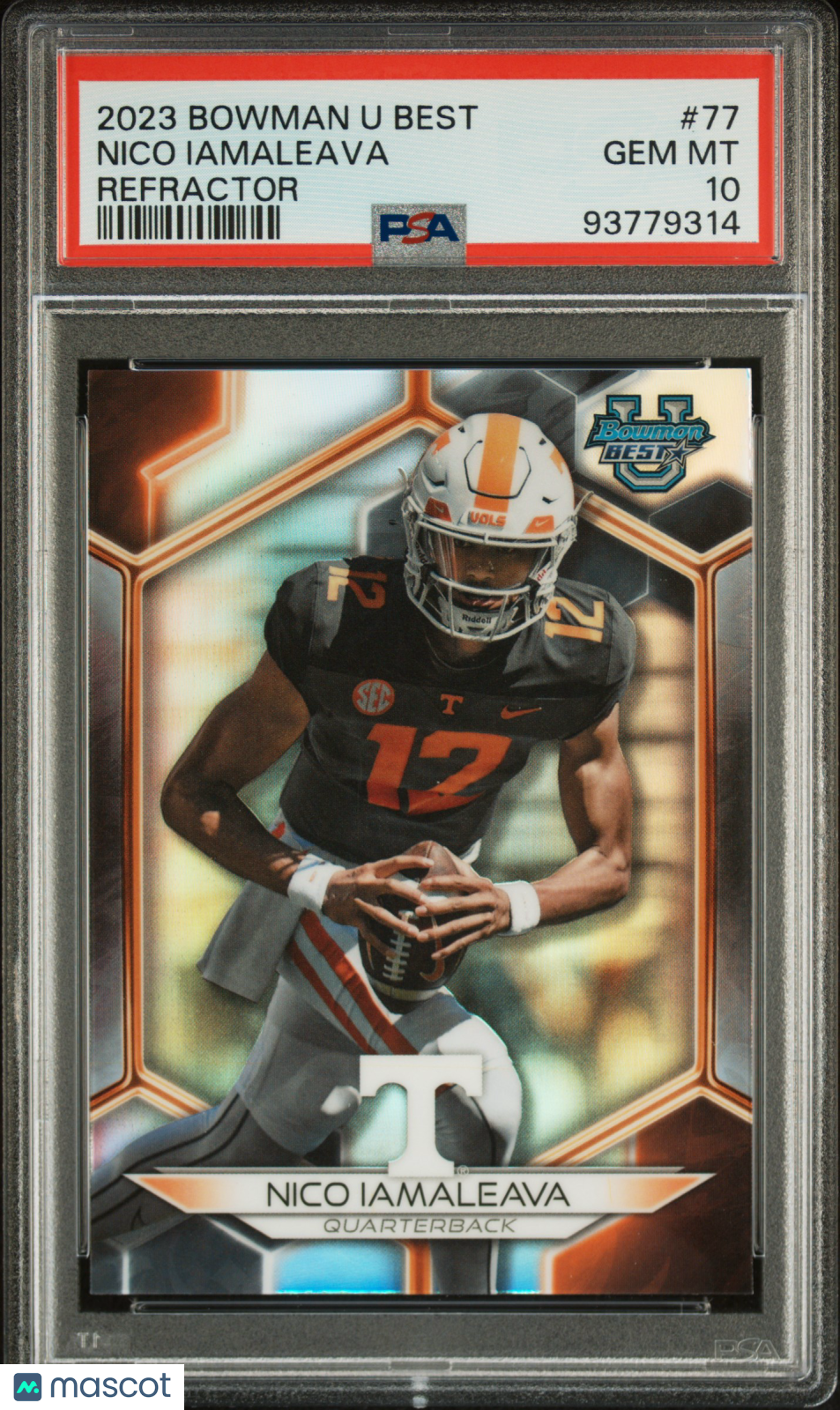 2023 Bowman University Best Nico Iamaleava Refractor #77 PSA 10