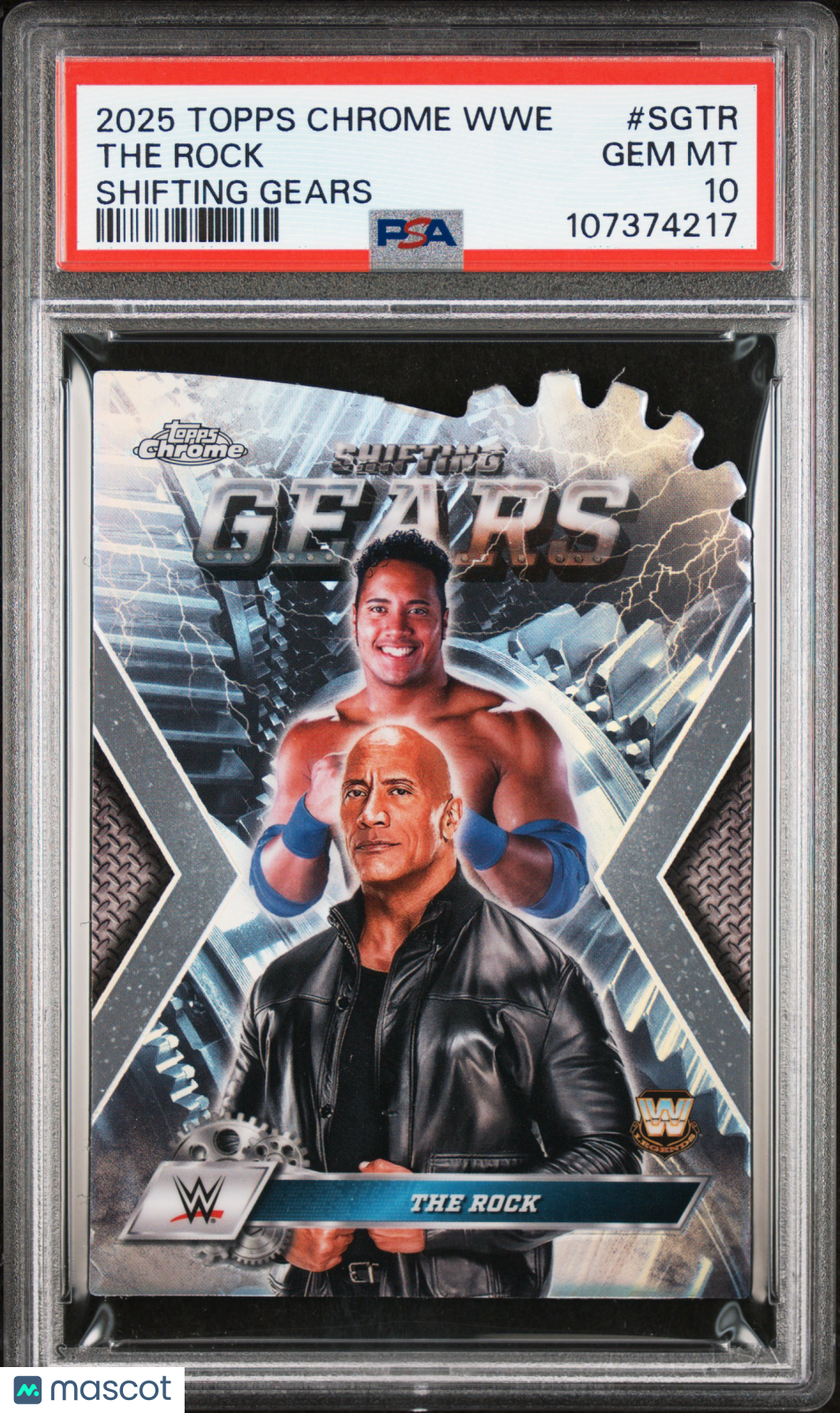 2025 Topps Chrome WWE Shifting Gears The Rock #SGTR PSA 10