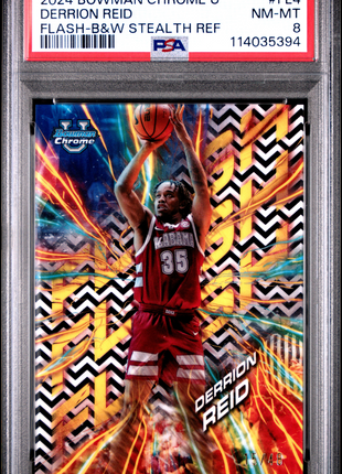 2024 Bowman Chrome University Flash Derrion Reid B&W Stealth Ref #FL4 15/48 PSA 8