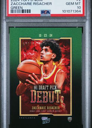 2024 Topps Now Zaccharie Risacher Green #2 PSA 10