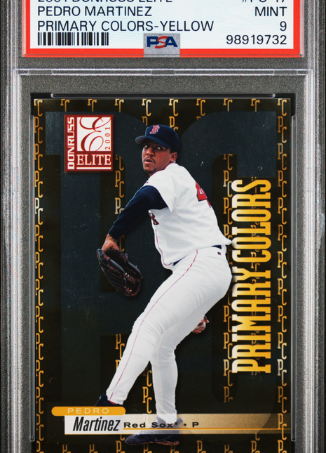 2001 Donruss Elite Primary Colors Pedro Martinez Yellow #PC-17 PSA 9