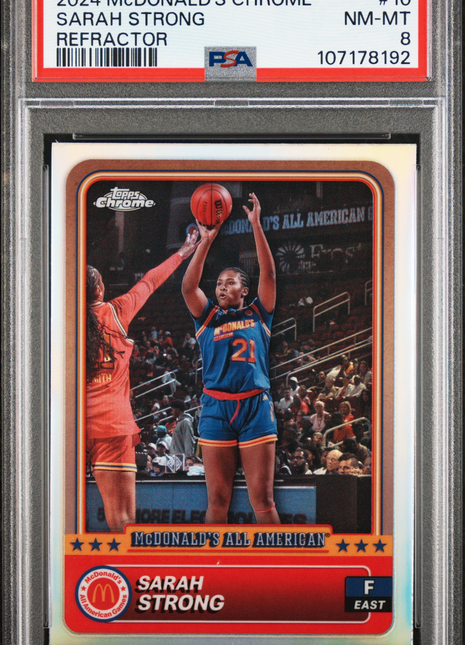 2024 Topps Chrome Mcdonald's All American Sarah Strong Refractor #10 PSA 8