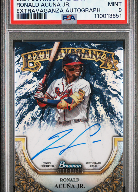 2024 Bowman Sterling Sterling Extravaganza Autographs Ronald Acuna JR. #SEARA PSA 9