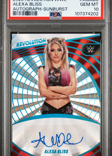 2023 Panini Revolution WWE Autograph Alexa Bliss Sunburst #AGABS PSA 10