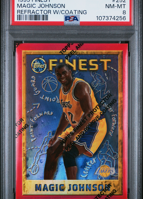 1995 Finest Magic Johnson Refractor W Coating #252 PSA 8