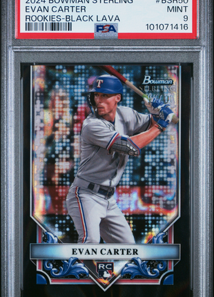2024 Bowman Sterling Rookies Evan Carter Black Lava #BSR50 PSA 9