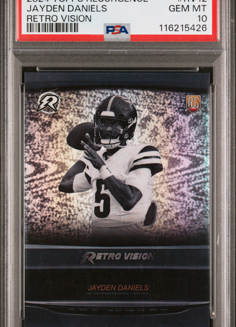2024 Topps Resurgence Retro Vision Jayden Daniels #RV12 PSA 10