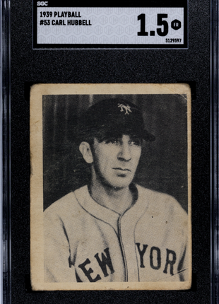 1939 Playball Carl Hubbell #53 SGC 1.5