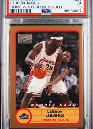 2003 Bazooka LeBron James Home White Jersey Gold #223 PSA 5