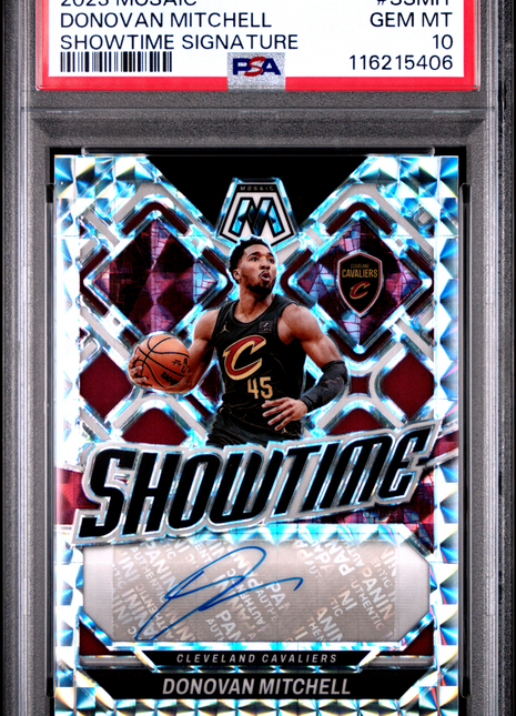 2023 Panini Mosaic Showtime Signatures Mosaic Donovan Mitchell #SSMIT PSA 10