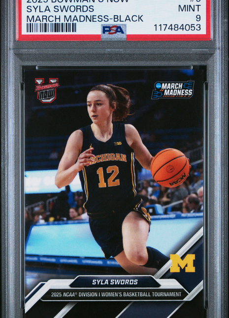 2025 Bowman U Now March Madness Syla Swords Black #5 PSA 9