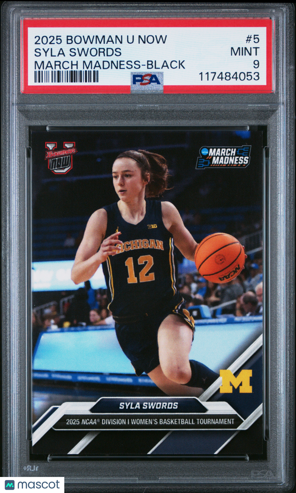2025 Bowman U Now March Madness Syla Swords Black #5 PSA 9