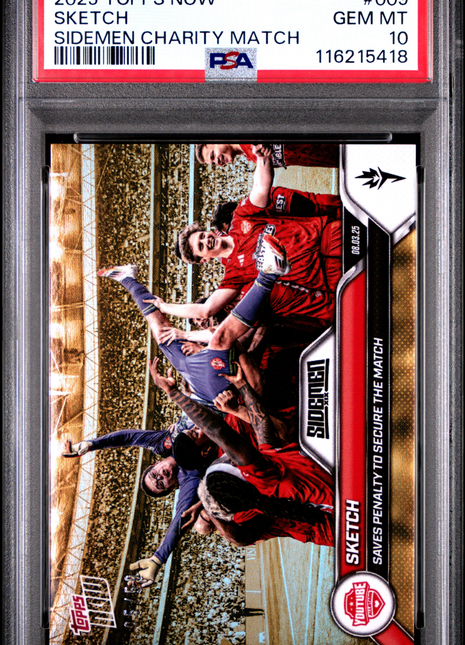 2025 Topps Now Sidemen Charity Match Sketch Gold #009 05/188 PSA 10
