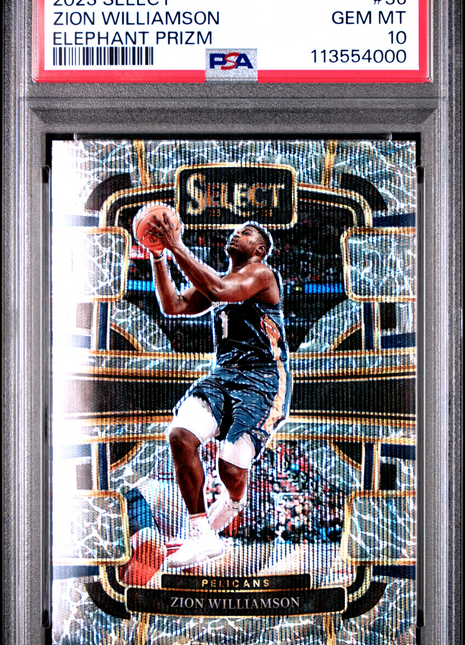 2023 Panini Select Zion Williamson Elephant Prizm #36 PSA 10
