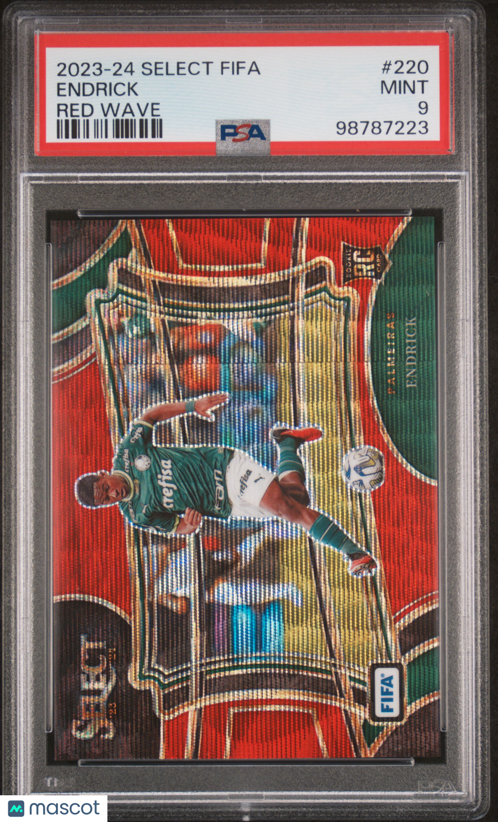 2023-24 Panini Select FIFA Endrick Red Wave #220 PSA 9
