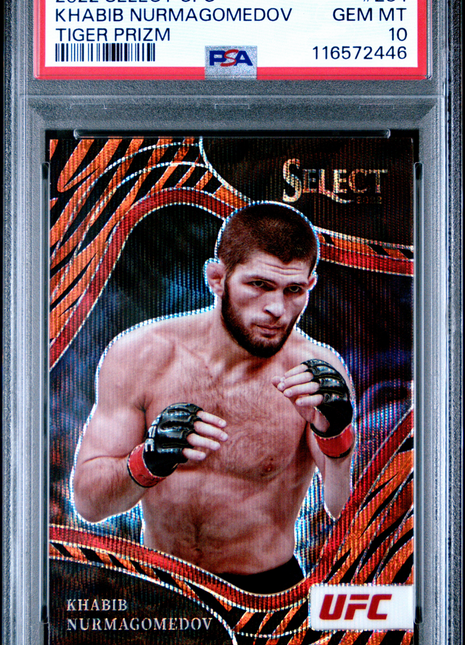 2022 Panini Select UFC Khabib Nurmagomedov Tiger Prizm #284 PSA 10